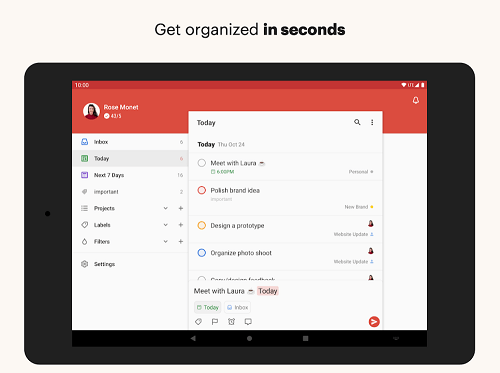 在 Todoist 上创建子项目