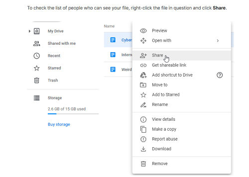 有权访问的 Google 表格
