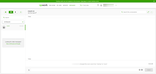Upwork消息菜单